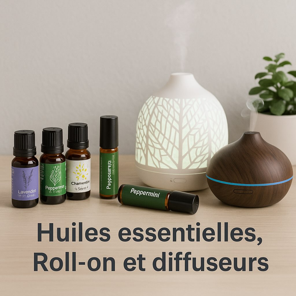Huiles essentiels, Roll-on et Diffuseurs