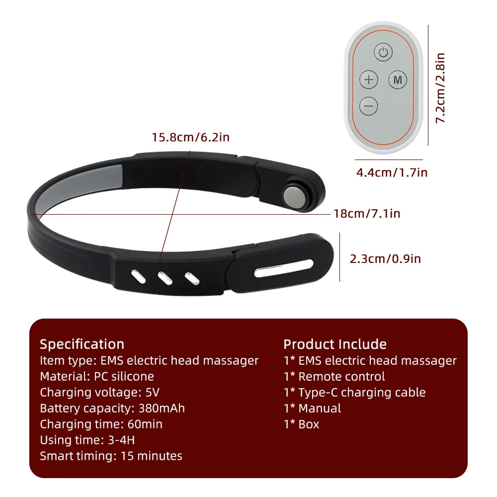 Masseur de tête EMS – Soulagement ciblé des tempes & détente cérébrale