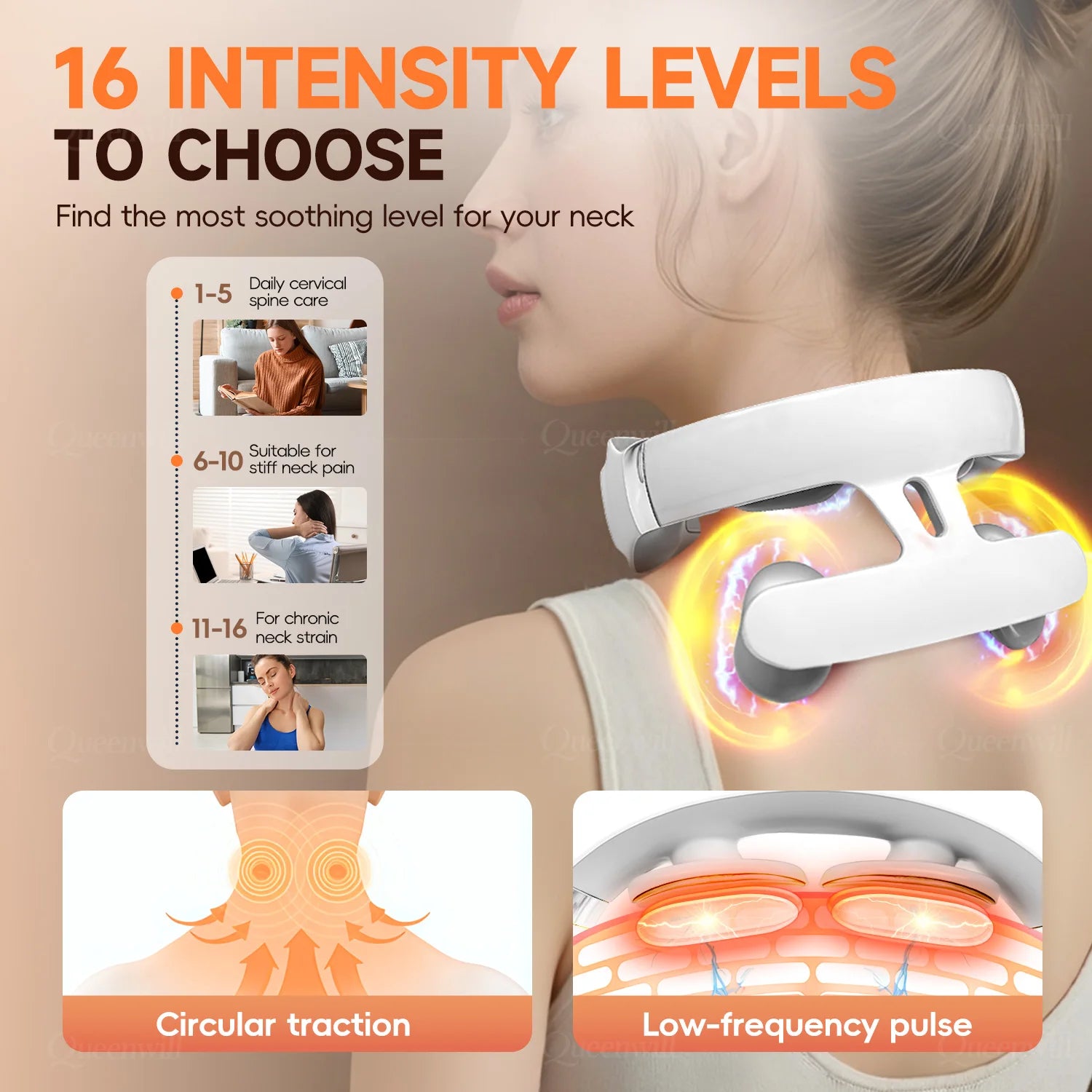 Masseur cervical intelligent 4D – Chaleur apaisante &amp; relaxation profonde
