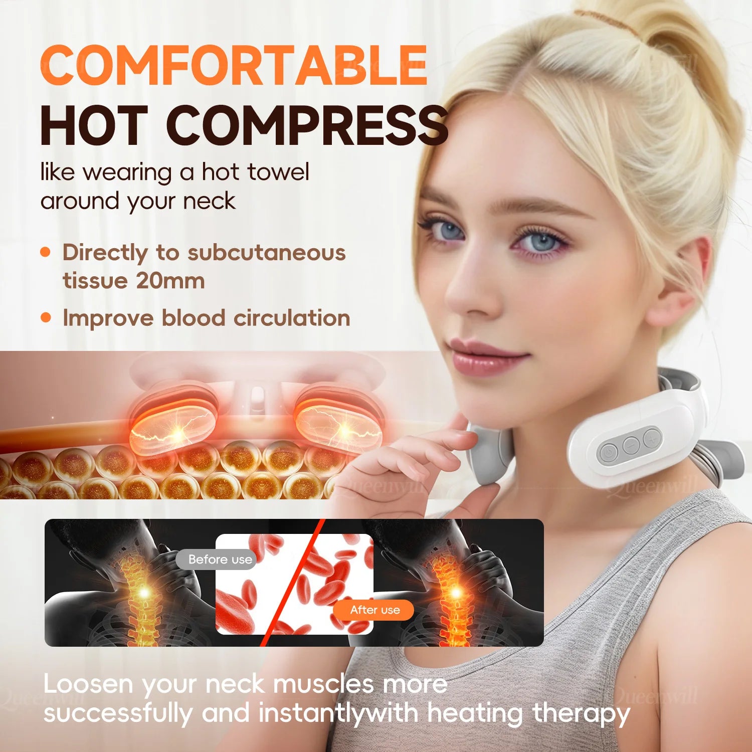 Masseur cervical intelligent 4D – Chaleur apaisante &amp; relaxation profonde