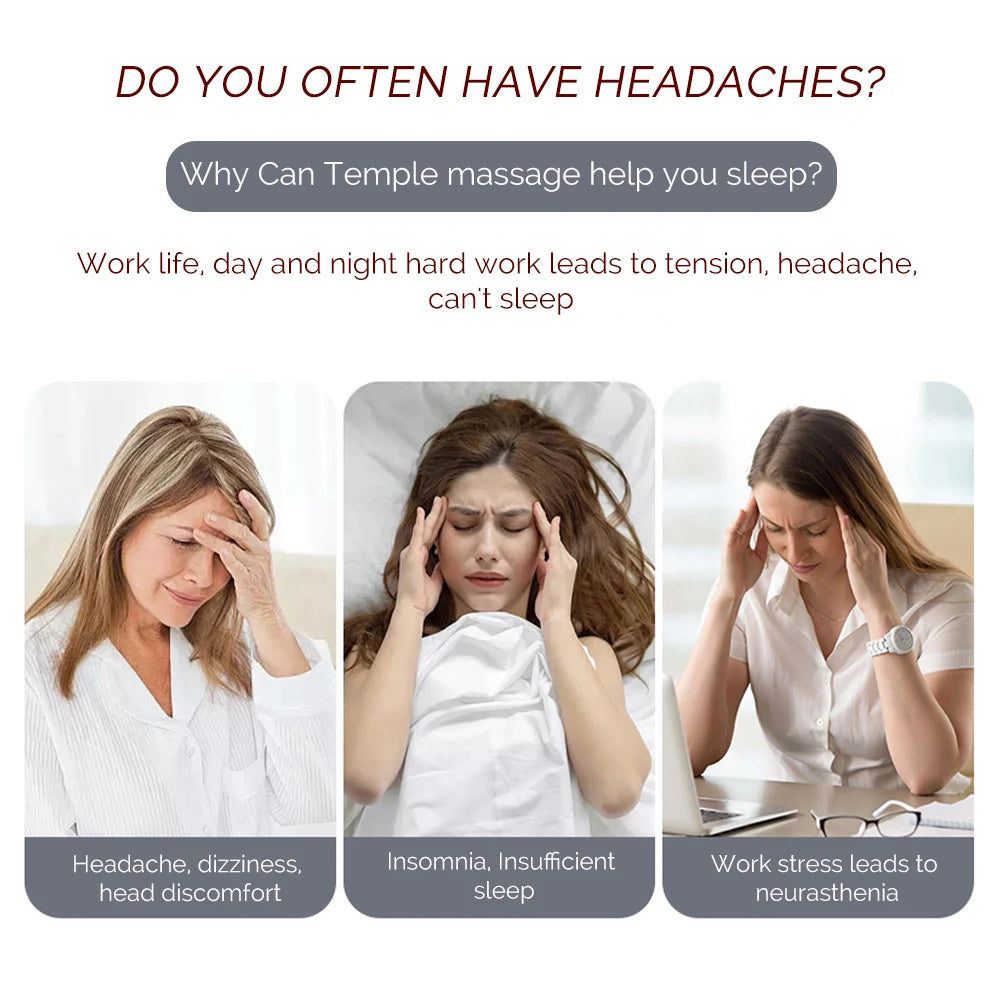 Masseur de tête EMS – Soulagement ciblé des tempes & détente cérébrale