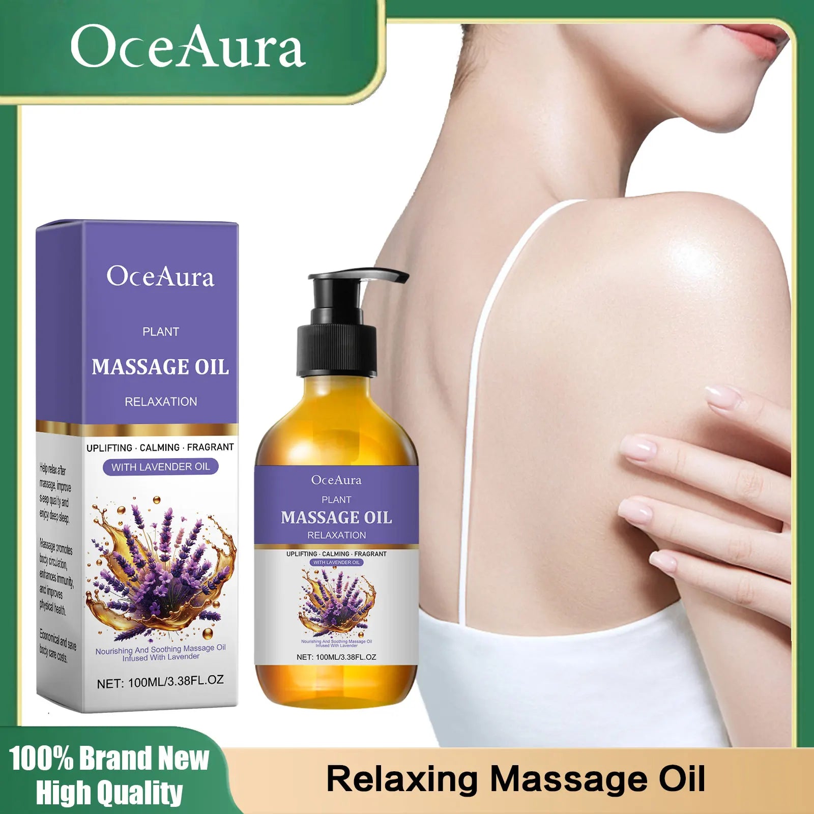 Huile de Massage Relaxante à la Lavande – OceAura