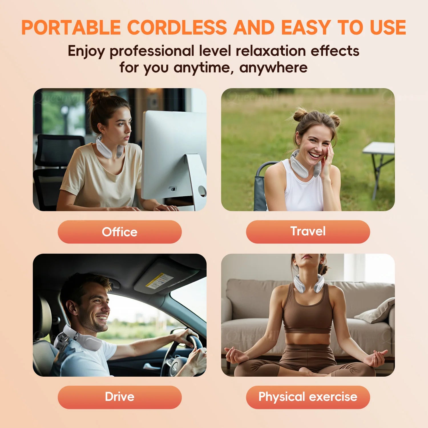 Masseur cervical intelligent 4D – Chaleur apaisante &amp; relaxation profonde