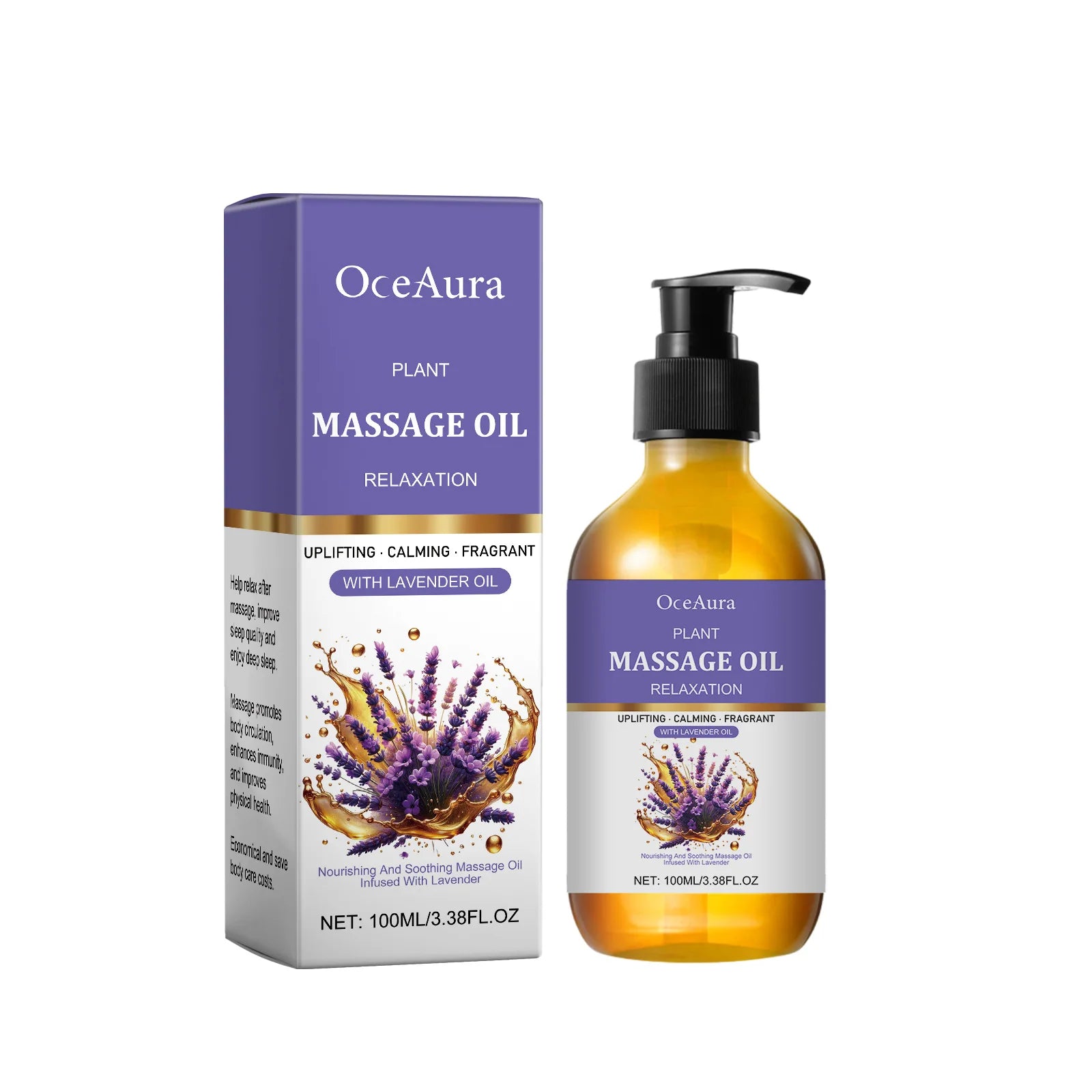 Huile de Massage Relaxante à la Lavande – OceAura