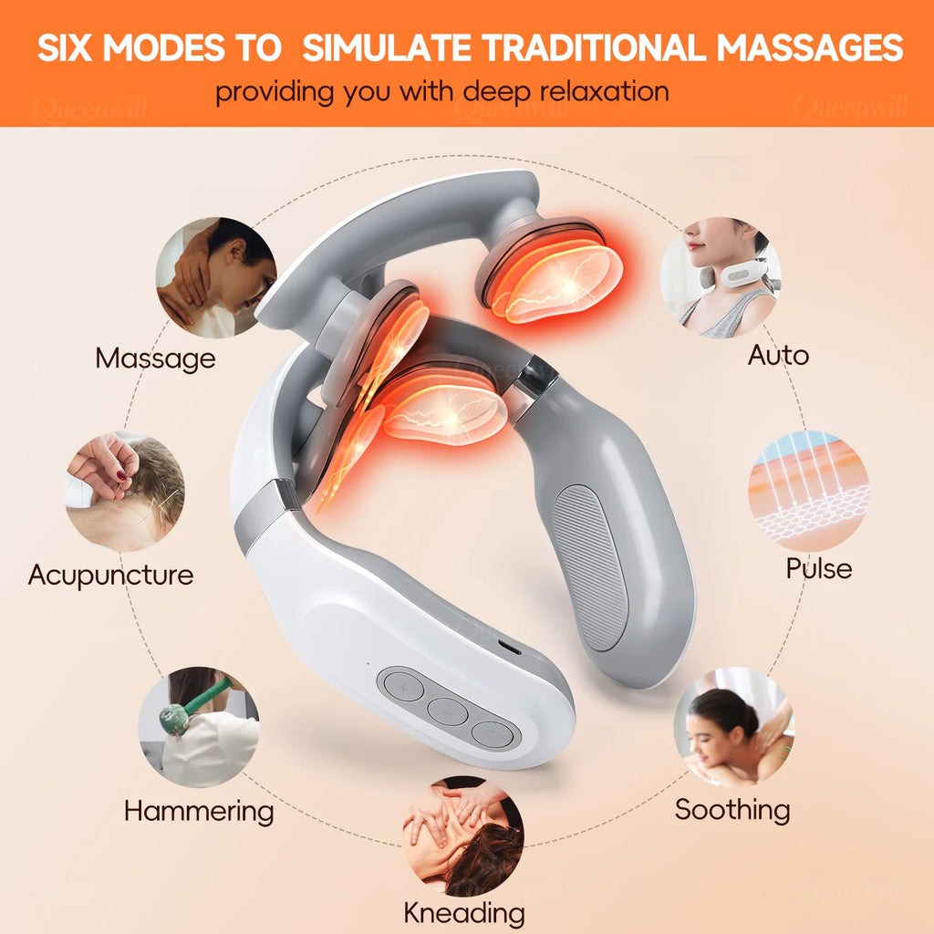 Masseur cervical intelligent 4D – Chaleur apaisante &amp; relaxation profonde