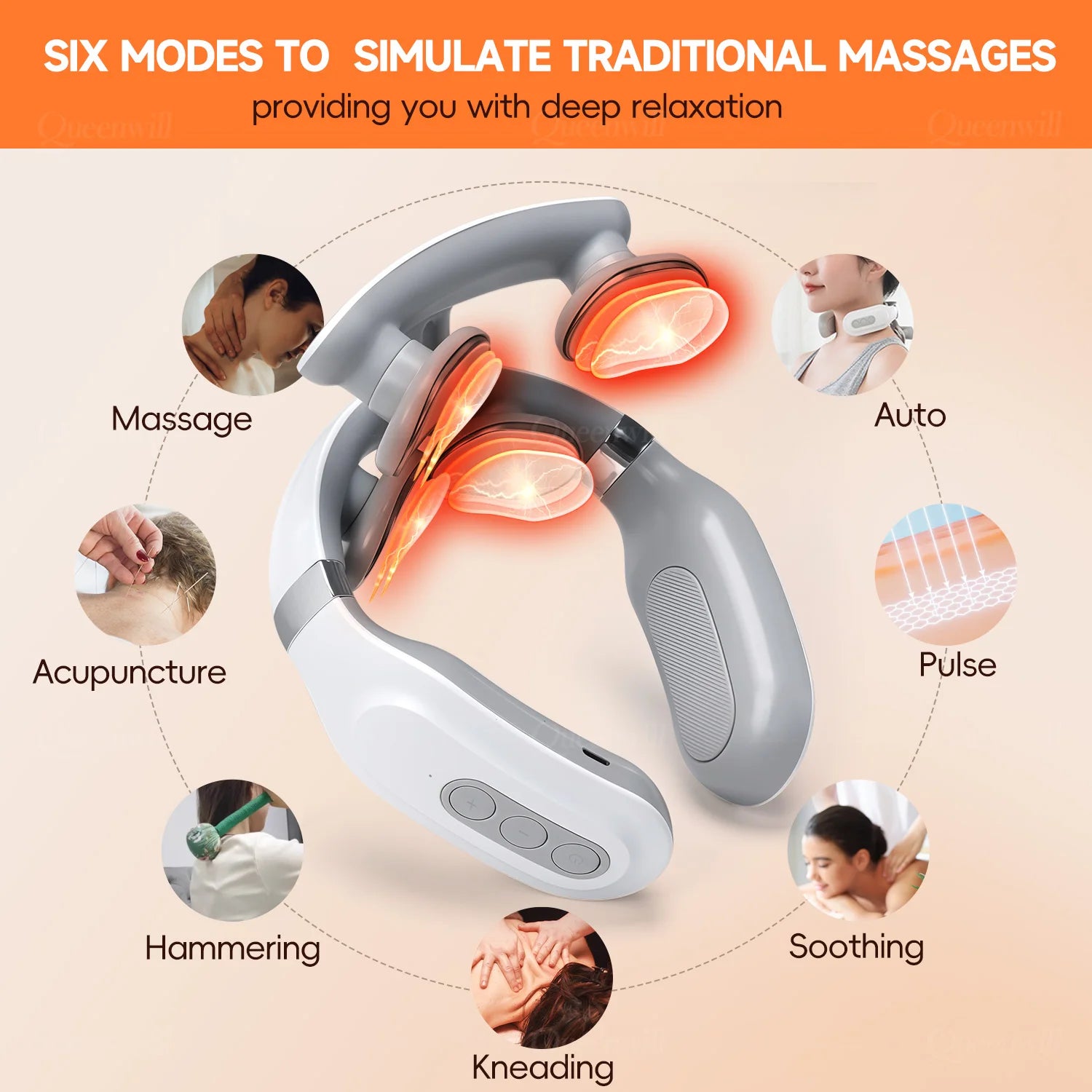 Masseur cervical intelligent 4D – Chaleur apaisante &amp; relaxation profonde